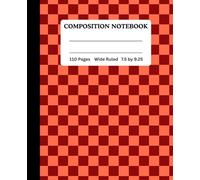 Geometric Orange Composition Notebook | Wide Ruled, 110 Pages, 7.5 x 9.25 | Bright Student Journal: Wide Ruled Notebook for Daily Writing, Lesson ... Series (Green, Blue, Red & Black, Pink)