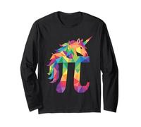 Geometric Rainbow Unicorn Pi Math Teacher 3.14 Pi Day Manga Larga