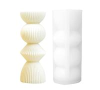Geometric Stripe Roman Column Candle | Silicona DIY Aromatherapy Candle | 3D Decorative Plaster Ornament | Furniture Style Craft For Candles, Gypsum, Chocolate | Food-Grade Silicon