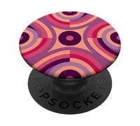 Geométrico Abstracto Círculos Y Cuadrados Rosa Púrpura Patrón PopSockets PopGrip Adhesivo