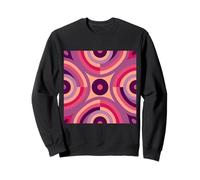 Geométrico Abstracto Círculos Y Cuadrados Rosa Púrpura Patrón Sudadera