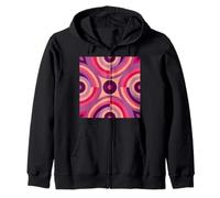 Geométrico Abstracto Círculos Y Cuadrados Rosa Púrpura Patrón Sudadera con Capucha