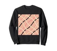 Geométrico Abstracto Patrón Retro Línea Arte Suave Albaricoque Negro Sudadera