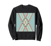 Geométrico Abstracto Patrón Retro Línea Arte Suave Verde Naranja Sudadera