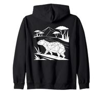 Geométrico Capibara Art Design Minimalista Animal Line Drawing Sudadera con Capucha