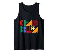 Geométrico Ciao Bella Abstracto Italiano Tipografía Arte Diseño Camiseta sin Mangas