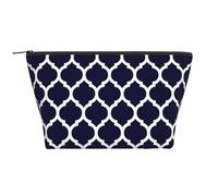 Geométrico marroquí Azul Marino Moderno, Bolsa de artículos de tocador Bolsa de Maquillaje Bolsa de cosméticos Bolsa de artículos de tocador de Viaje portátil