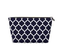 Geométrico marroquí Azul Marino Moderno, Bolsa de Maquillaje Bolsa de cosméticos Bolsa de artículos de tocador de Viaje portátil Bolsa de artículos de tocador