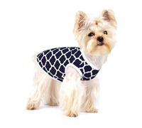Geométrico marroquí Azul Marino Moderno,Camiseta de algodón sin Mangas para Mascotas, Chaleco Transpirable, Suave y elástico para Cachorros,L