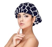 Geométrico marroquí azul marino moderno,Gorro de dormir de satén para adultos - Gorro de dormir elástico para mujer, cubrecabello nocturno
