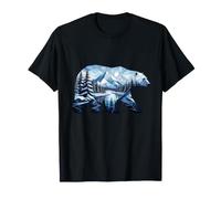 Geométrico Oso Polar Invierno Montaña Camiseta