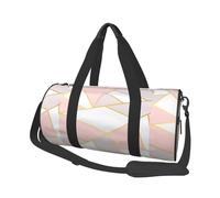 Geométrico Rosa Gris, Bolsa de Viaje de Gran Capacidad, Bolso Redondo, Bolsa de Viaje Deportiva, Bolsa de Mano, Bolsa de Fitness