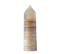 Geométrico Torre de Ágata Rayada Prisma Hexagonal Punta Única Ágata