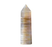 Geométrico Torre de Ágata Rayada Prisma Hexagonal Punta Única Ágata | es De Energía Para El Hogar Ornamento Piedra Natural Prisma Hexagonal Punta Única Para Mujer Hombre Decoración