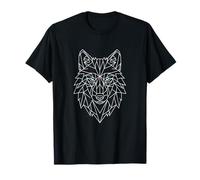 Geométrico Wolf Line Art Minimal Alpha Nature Graphic Camiseta