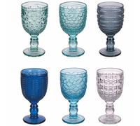 Villa d'Este Home Tivoli Geometrie Ocean - Juego de 6 copas de cristal (280 ml)