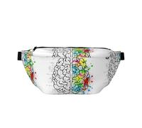 Geometry Brain Image con bolsa de cintura científica, bolsa cruzada ajustable para hombres y mujeres, correr, senderismo, escalada, gimnasio, bicicleta estática, etc., Black, Talla única