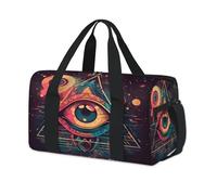 Geometry Magic Eye Sign - Bolsa de lona deportiva para fin de semana, para la noche, informal, viajes, gimnasio, para niños, niñas, niños, mujeres y hombres