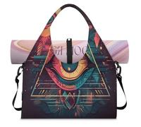 Geometry Magic Eye Sign - Bolsa deportiva de lona para mujeres y hombres, bolsa de fin de semana con compartimento para zapatos, bolsa de hombro para yoga, gimnasio, viajes, color, L, Organizador de