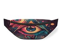 Geometry Magic Eye Sign Riñonera para hombres, mujeres, niños y niñas, riñonera deportiva, senderismo, correr, riñonera, bolsa de cinturón, color, M, Organizador de bolsas