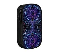 Geometry Moon Tattoo Trippy Mysticism Estuche para lápices Portalápices Estuche para bolígrafos Caja de papelería Caja de almacenamiento Organizador Bolsa Azul, color, 5.0cm*10.5cm*20.5cm, Estuche
