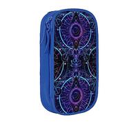 Geometry Moon Tattoo Trippy Mysticism Estuche para lápices Portalápices Estuche para bolígrafos Caja de papelería Caja de almacenamiento Organizador Bolsa Azul, color, 5.0cm*10.5cm*20.5cm, Estuche