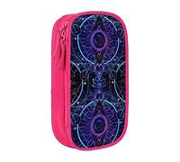 Geometry Moon Tattoo Trippy Mysticism Estuche para lápices Portalápices Estuche para bolígrafos Caja de papelería Caja de almacenamiento Organizador Bolsa Azul, color, 5.0cm*10.5cm*20.5cm, Estuche