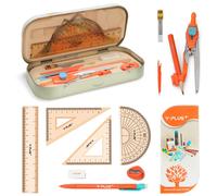 Geometry Set for Students, Math Protractor Compass with Rulers, Box of Protactor Kit for Class Supplies and School, 12 Pcs