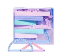 Geometry Set | Magnetic Math Tools | Geometry Ruler Drafting Kit Math Tool | For Student Kids Teacher Carpenter School College Classroom Office