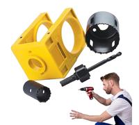 Geonoy Juego de instalación de cerradura de puerta, juego de sierra perforadora de cerradura de puerta, herramienta de perforación de agujeros de acero al carbono, herramientas de instalación para