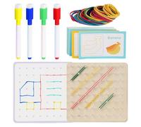Geoplan de madera,Formas matemáticas para niños - Material de Manipulación Matemática Geo Board, Juguete educativo Gráfico para geometría y creatividad