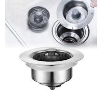 Georcep 3-in-1 Stainless Steel Sink Aid, Kitchen Sink Drain Strainer, Stainless Steel Sink Strainer, Kitchen Sink Strainer Stainless Steel