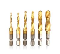 Georcep 6 Piece Metric Thread Tap Drill bits Set - Drill and Tap Set Screw Tapping