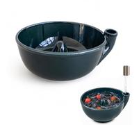 Georcep Ceramic Berry Washing Bowl, 7.9 x 7.1 x 3.1 in, Drain Spout, 1-Pack (A-Dark Green)