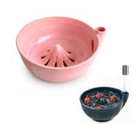 Georcep Ceramic Berry Washing Bowl, 7.9 x 7.1 x 3.1 in, Drain Spout, 1-Pack (E-Pink)