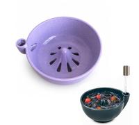 Georcep Ceramic Berry Washing Bowl, 7.9 x 7.1 x 3.1 in, Drain Spout, 1-Pack (J-Purple)