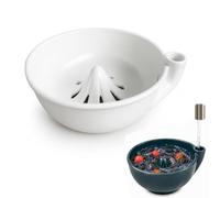 Georcep Ceramic Berry Washing Bowl, 7.9 x 7.1 x 3.1 in, Drain Spout, 1-Pack (K-White)