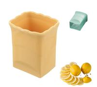 Georcep Cup Slicer - Fruit Slicer Cup Egg Slicer, Strawberry Cup Slicer, Stainless Steel Strawberry Slicer, Quickly Making Soft Fruits (B-Yellow)