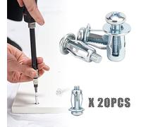 Georcep Expansion Screw Petal Nut, Petal Shape Metal Nut, Jack Nuts Petal Nuts, Jack Nuts with Screws for Hollow Wall Iron Plastic Thin Metal Thin Soft Wall (M4*20,20PCS)