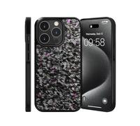 Georcep Forged Carbon Fiber Phone Case, Ultra-Thin All-Inclusive Magnetic Case for iPhone 12/13/14/15 Pro MAX (for iPhone14PRO MAX,F-Purple)
