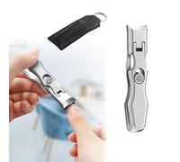 Georcep Ultra Sharp Stainless Steel Nail Clippers - Stainless Steel Wide Jaw Opening Anti Splash, Toe Nail Clippers Adult Thick Nails Long Handle (B-Silver)