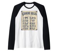 Geordie Rules Newcastle Dialecto Camiseta Manga Raglan