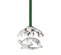 Georg Jensen 2023 Ciervo durmiendo Navidad móvil con dos cintas - Decoración colgante estacional festiva - Diseñado por Sanne Lund Traberg