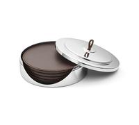 Georg Jensen 4 Posavasos Manhattan cuero marrón