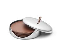 Georg Jensen 4 Posavasos Sky cuero marrón
