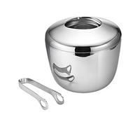 Georg Jensen cielo cubo y pinzas para hielo, acero inoxidable, plata, 15 x 17 x 15 cm