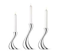 Georg Jensen - Cobra portavelas de Acero Inoxidable, Juego de 3