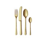 Georg Jensen Copenhagen Juego de Cubiertos de Tenedor, Cuchillo, Cuchara y Cuchara de Té - Oro Mate - Diseñado por Grethe Meyer - Lote de 4