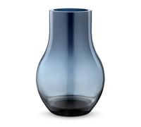 Georg Jensen Jarrón de vidrio azul Cafu mediano. 30 cm