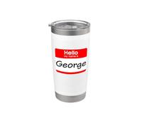 George, Hola, me llamo Etiqueta, placa Vaso térmico de acero inoxidable de doble pared